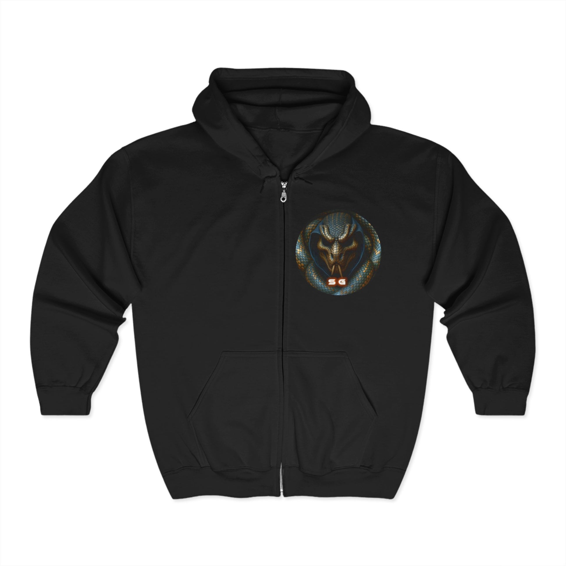 Snakebite Gaming Unisex Zip Hoodie, Cozy Sweatshirt for Gamers, Casual Wear, Gift for Friends, Halloween Fashion