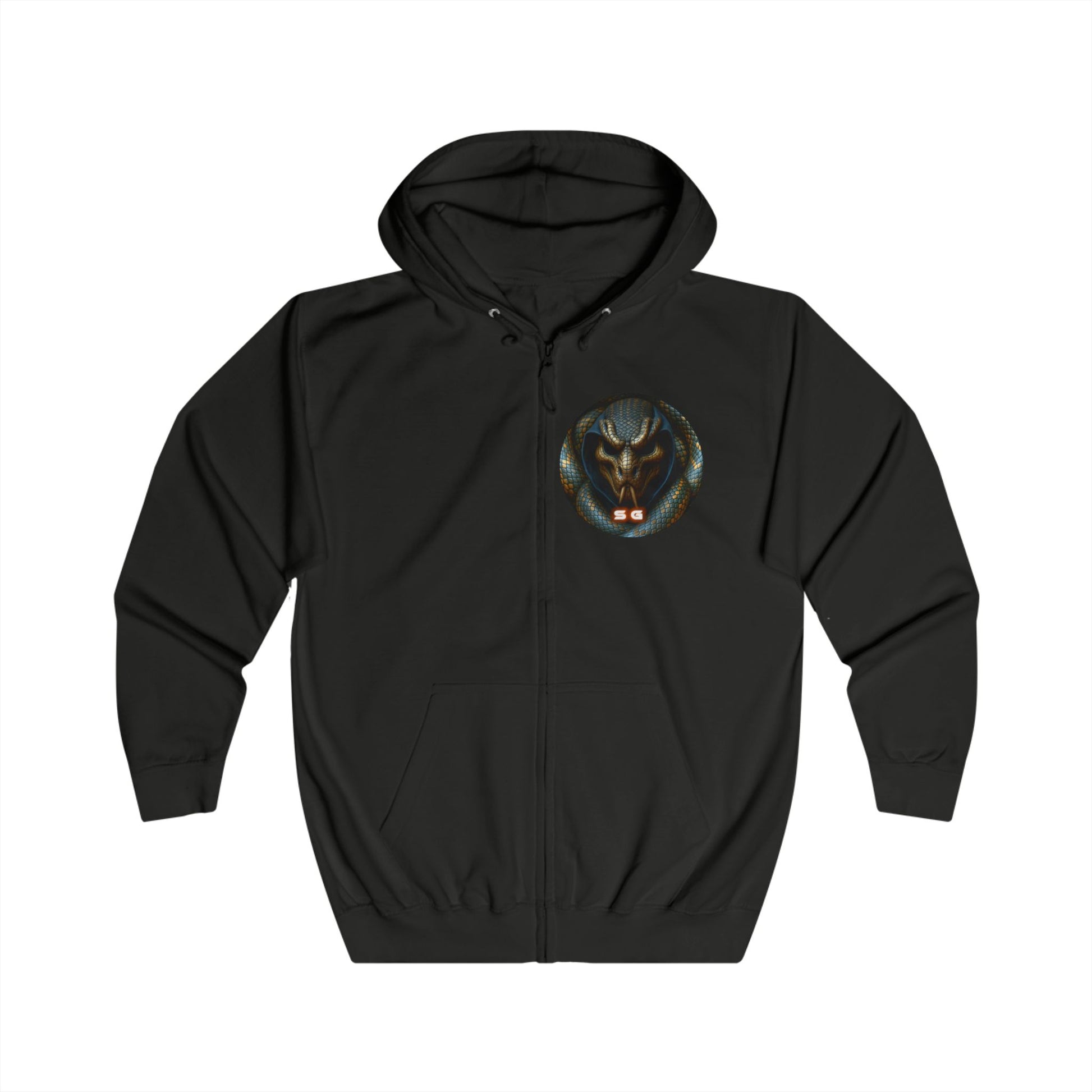 Snakebite Gaming Unisex Full Zip Hoodie - Cozy Gaming Wear, Graphic Hoodie, Perfect for Fall, Unique Streetwear, Great Gift for Gamers